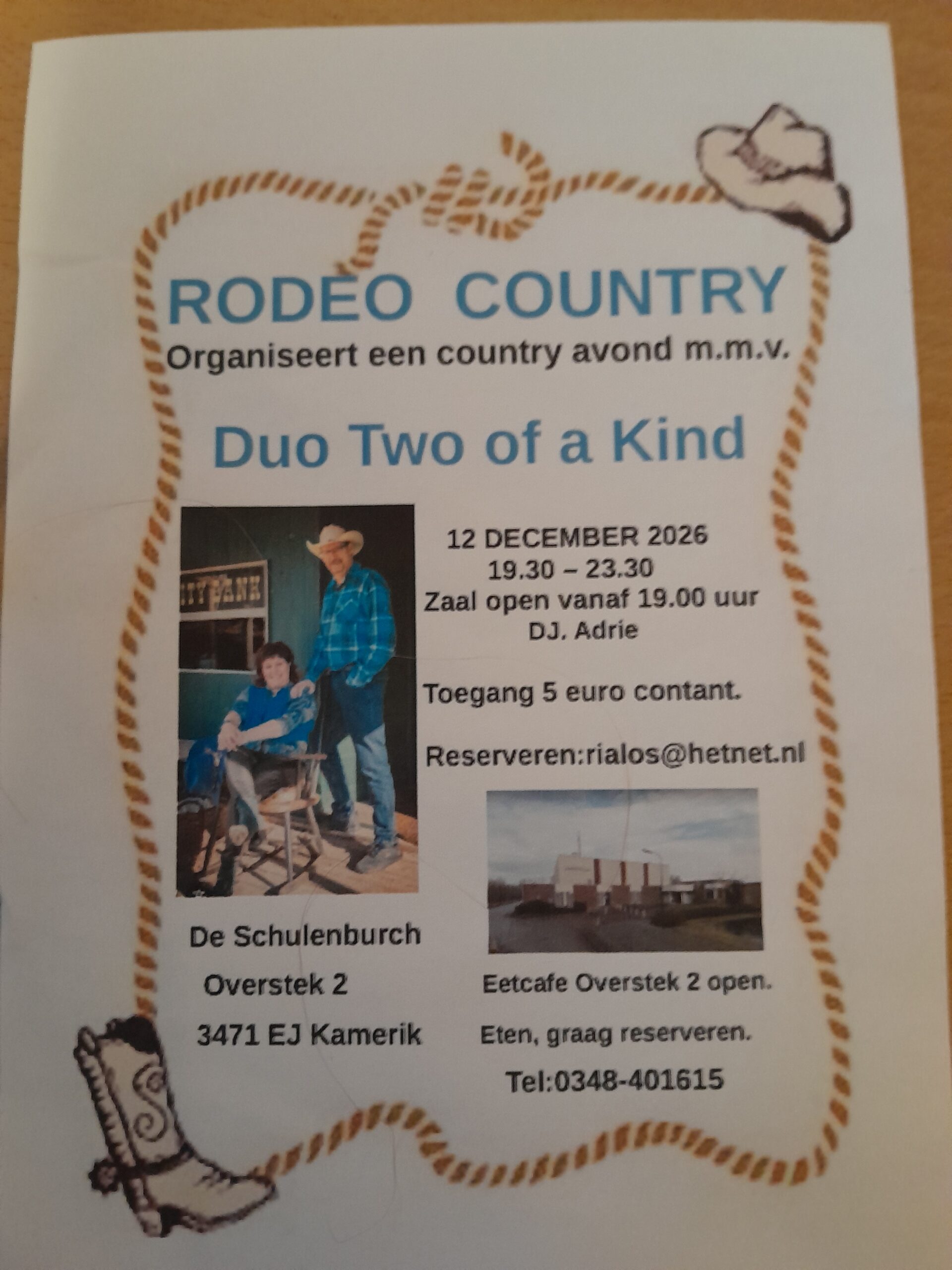 Country dans Avond met Duo Two O A Kind Kamerik
